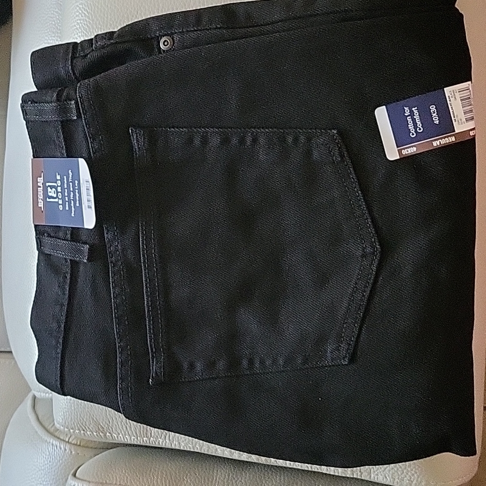 Mens black denim jeans 40x30